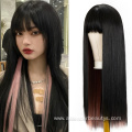 Long Straight Two Tone Cosplay Wig With Bangs